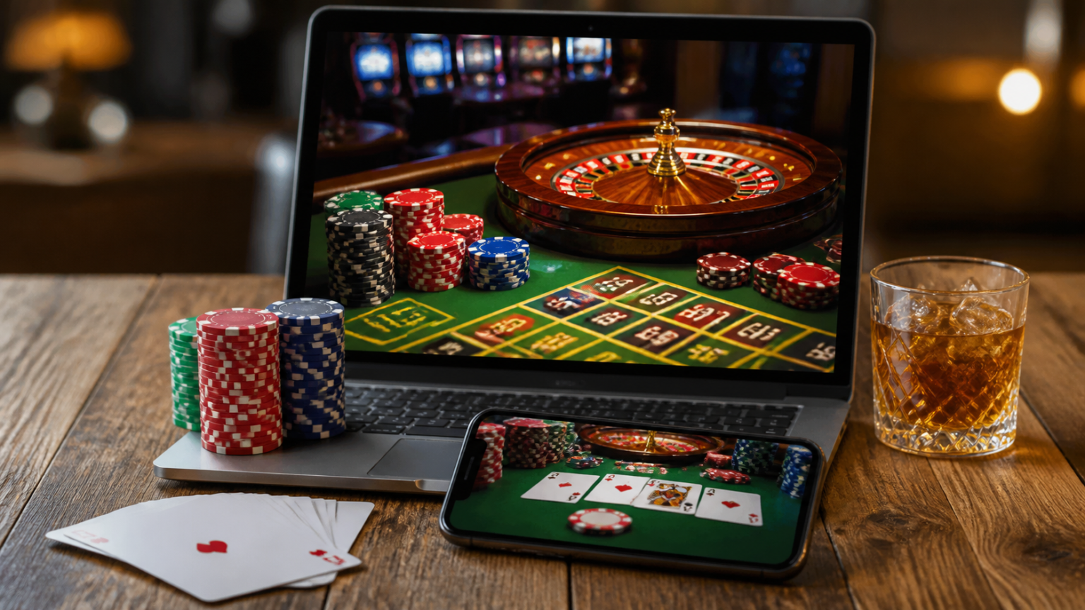 Alla Scoperta dei Casino Non AAMS Sicuri: Guida per Giocatori Informati ภาพเกมคาสิโนออนไลน์บนหน้าจอพร้อมไพ่และวงล้อรูเล็ต